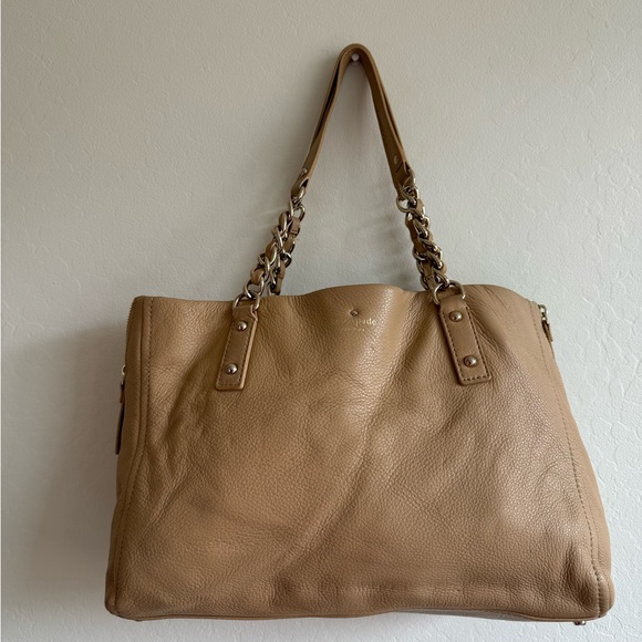 Kate Spade Used pebbled leather tan, caramel, neutral dark shoulder bag - Picture 1 of 8